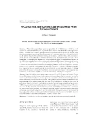 Tinamous and Agriculture: Lessons Learned from the Galliformes