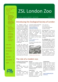 ZSL London Zoo VISION  to Achieve and Promote the World- Wide Conservation AS/A2 COURSEWORK SUP P O R T 2 0 1 5 / 1 6 of Animals and Their Habitats