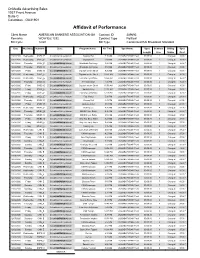 Affidavit of Performance