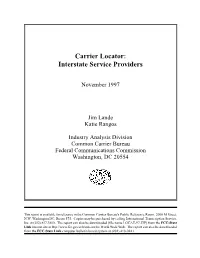 Carrier Locator: Interstate Service Providers