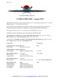 COME FORWARD - August 2019