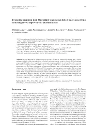 Evaluating Amplicon High–Throughput Sequencing Data of Microalgae Living in Melting Snow: Improvements and Limitations
