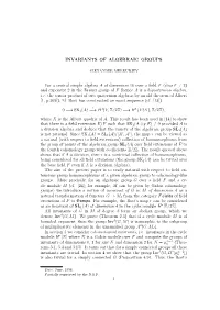 Invariants of Algebraic Groups