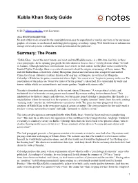 Kubla Khan Study Guide