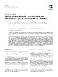 Laparoscopic Pyeloplasty for Ureteropelvic Junctions Obstruction in Adults: 6 Years’ Experience in One Center