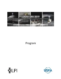Lunar ISRU 2019: Developing a New Space Economy Through Lunar Resources and Their Utilization