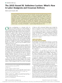 The 2015 Gerard W. Ostheimer Lecture: What's New in Labor