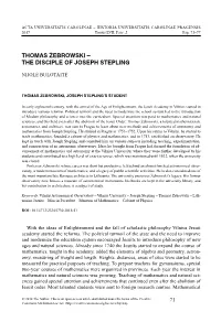 Thomas Żebrowski – the Disciple of Joseph Stepling