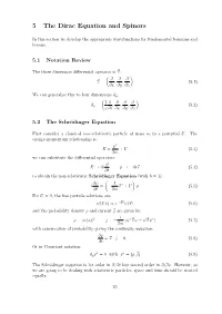5 the Dirac Equation and Spinors