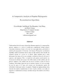 A Comparative Analysis of Popular Phylogenetic Reconstruction Algorithms
