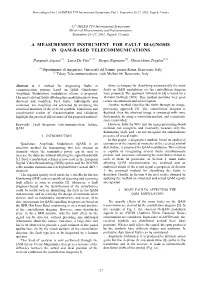 A Measurement Instrument for Fault Diagnosis in Qam-Based Telecommunications