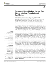 Causes of Mortality in a Harbor Seal Population at Equilibrium