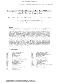 Development of the Liquid Oxygen and Methane M10 Rocket Engine for the Vega-E Upper Stage