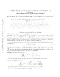 Elliptic Curves, Modular Forms, and Sums of Hurwitz Class Numbers