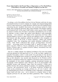 From Adam Smith to the Present Mess Via Depressions and Two World Wars a Short History of Economic and Christian Corruption Across the West