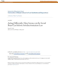 How Science on the Social Brain Can Inform Antidiscrimination Law Susan D