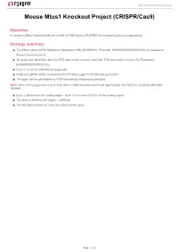 Mouse Mtus1 Knockout Project (CRISPR/Cas9)