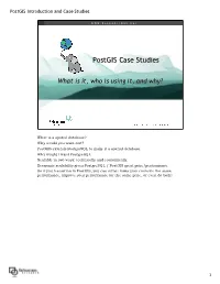 Postgis Case Studies