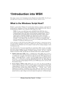 1 Introduction Into WSH