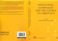 6 Why Is Italy Disproportionally Corrupt?: a Conjecture� 135 Unlikely to Subvert the Ranking in Any Drastic Way