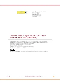 Current State of Agricultural Units: As a Phenomenon and Complexity