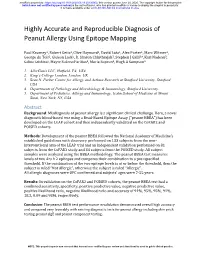 Highly Accurate and Reproducible Diagnosis of Peanut Allergy Using Epitope Mapping