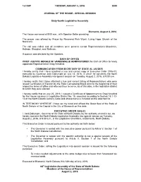 House of Rep Daily Journal
