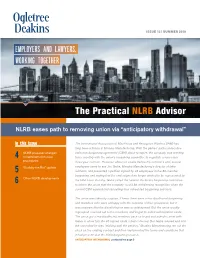 The Practical NLRB Advisor