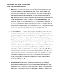 What Happened to the Apostles / Christian Leaders? Source: Fox's Book of Martyrs and Others: 1 1. PETER