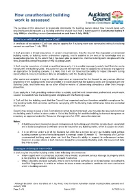 AC1805 How Unauthorised Building Work Is Assessed