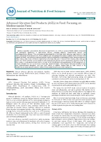 Advanced Glycation End Products