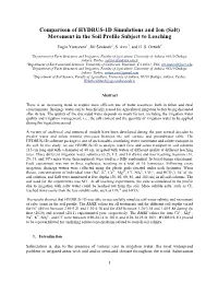 Comparison of HYDRUS-1D Simulations and Ion (Salt) Movement in the Soil Profile Subject to Leaching