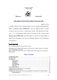 Coroners Act, 1996 [Section 26(1)]