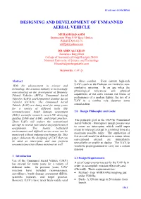 Designing and Development of Unmanned Aerial Vehicle