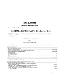 ENROLLED SENATE BILL No. 145