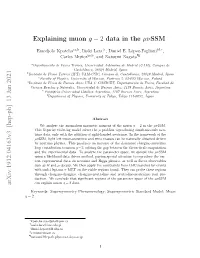 Explaining Muon G − 2 Data in the Μνssm Arxiv:1912.04163V3 [Hep-Ph]