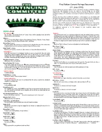 First Edition Current Rulings Document (11 June