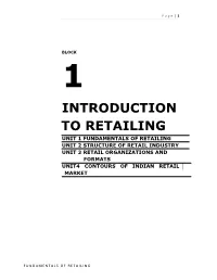 Introduction to Retailing