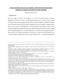 Justifying Group Intellectual Property: Applying Western Normative Principles to Justify Intangible Cultural Property