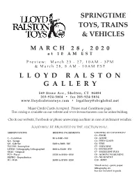 L L O Y D R a L S T O N G a L L E R Y Springtime Toys, Trains