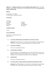 MINUTES of the ANNUAL MEETING of ST JUST
