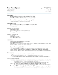 Peter Fisher Epstein Pembroke College University of Cambridge Curriculum Vitae CB2 1RF Pfe21@Cam.Ac.Uk United Kingdom Peterfisherepstein.Com