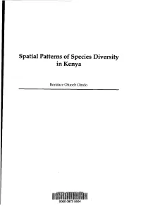 Spatial Patterns of Species Diversity in Kenya