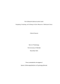 The Adolescent Distress-Eustress Scale