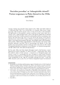 Visitor Responses to Palm Island in the 1920S and 1930S1