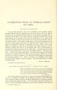 Vivisection from an Ethical Point of View
