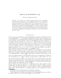 WHEN IS ∏ ISOMORPHIC to ⊕ Introduction Let C Be a Category