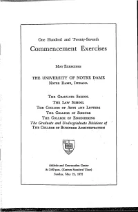 1972-05-21 University of Notre Dame Commencement Program