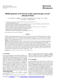 2MASS Galaxies in the Fornax Cluster Spectroscopic Survey (Research Note)