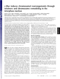 C-Myc Induces Chromosomal Rearrangements Through Telomere and Chromosome Remodeling in the Interphase Nucleus